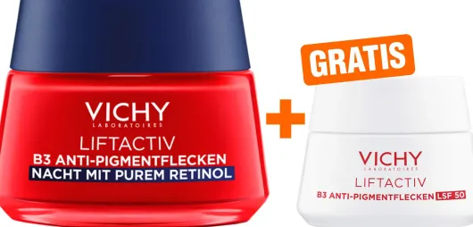 Vichy Liftactiv B3 Retinol Nachtcreme 50 ml + gratis Vichy Liftactiv B3 Anti-Pigmentflecken LSF 50 15 ml