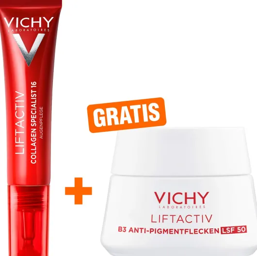 Vichy Liftactiv Collagen Specialist 16 Augenpflege 15 ml + gratis Vichy Liftactiv B3 Anti-Pigfmentflecken LSF 50 15 ml