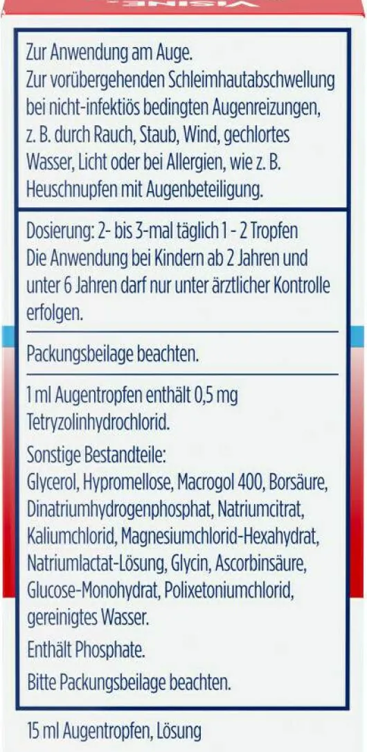 Visine Yxin Hydro 0,5 mg je ml Augentropfen 15 ml