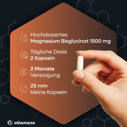 Vitamaze Magnesium Magnesiumbisclycinat 750 mg 120 Kapseln