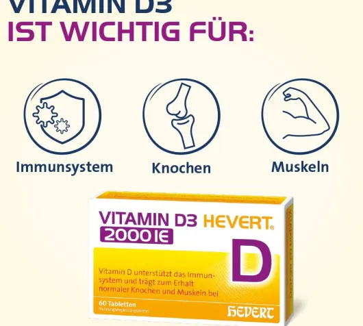 Vitamin D3 Hevert 2.000 I.E. 120 Tabletten