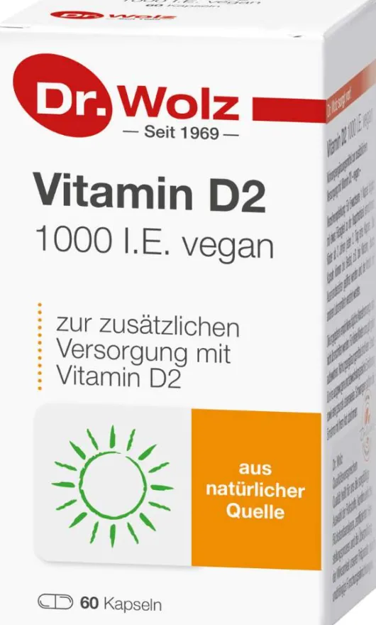 Vitamin D2 1000 I.E. Vegan 60 Kapseln