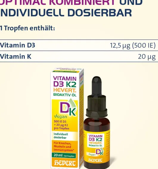 Vitamin D3 K2 Hevert Bioaktiv 20 ml Öl