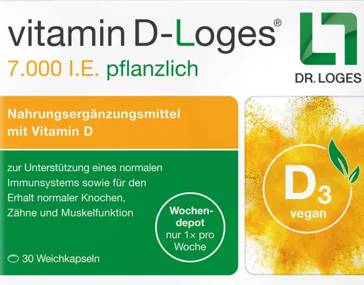 Vitamin D-Loges 7000 I.E. Pflanzlich 30 Weichkapseln