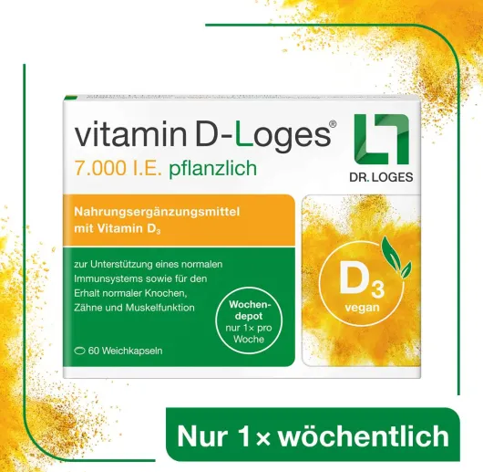 Vitamin D-Loges 7000 I.E. Pflanzlich 30 Weichkapseln
