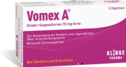 Vomex A Kinder-Suppositorien 70 mg Forte 5 Zäpfchen