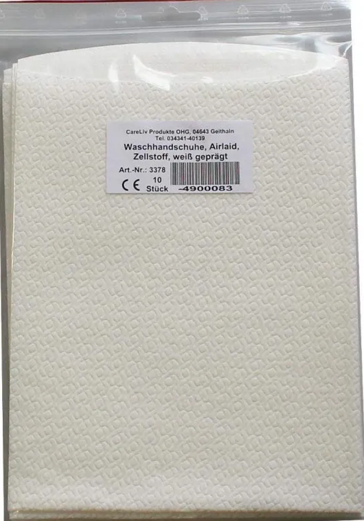 Waschhandschuhe Airlaid Weiss Geprägt 10 Handschuhe