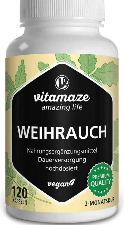 Weihrauch 900 mg Hochdosiert Vegan 120 Kapseln