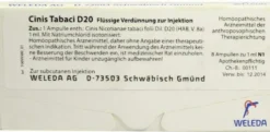 Weleda Cinis Tabaci D20 8 X 1 ml Ampullen