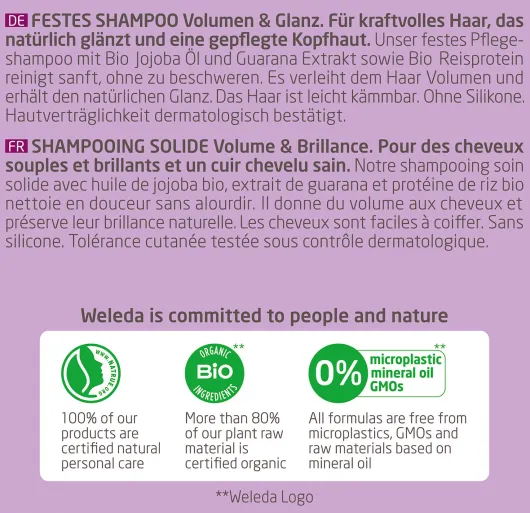 Weleda Festes Shampoo Volumen & Glanz 50 G