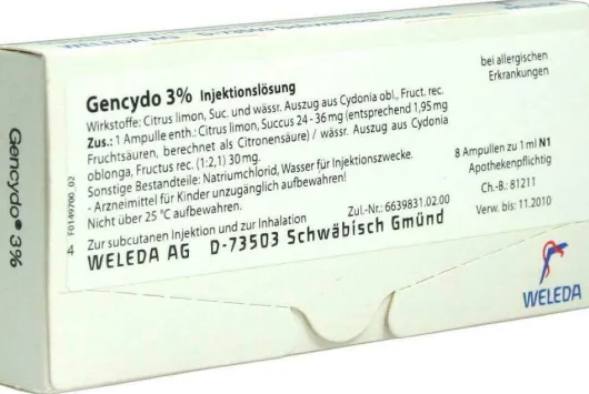Weleda Gencydo 3% 8 Injektionslösung