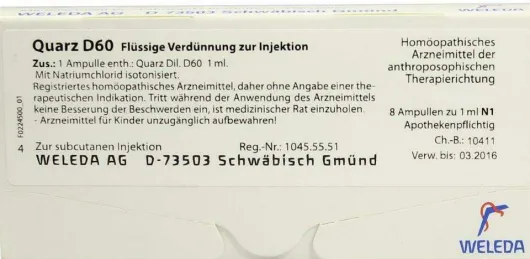 Weleda Quarz D60 8 X 1 ml Ampullen