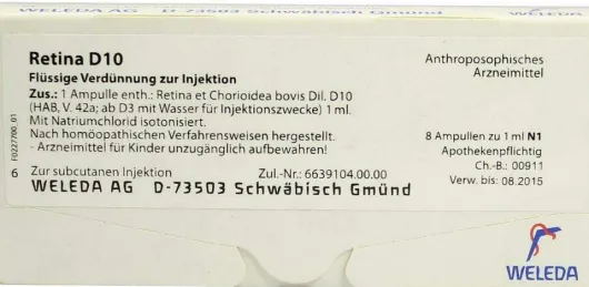 Weleda Retina Et Chorioidea D 10 8 X 1 ml Ampullen