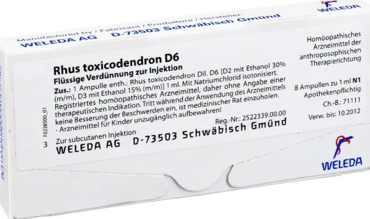 Weleda Rhus Toxicodendron D6 8 X 1 ml Ampullen