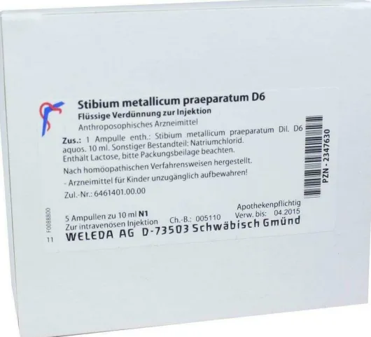 Weleda Stibium Metallicum Praeparatum D6 5 X 10 ml