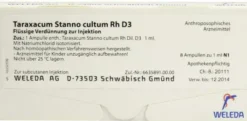 Weleda Taraxacum Stanno Cultum Rh D3 8 X 1 ml Ampullen