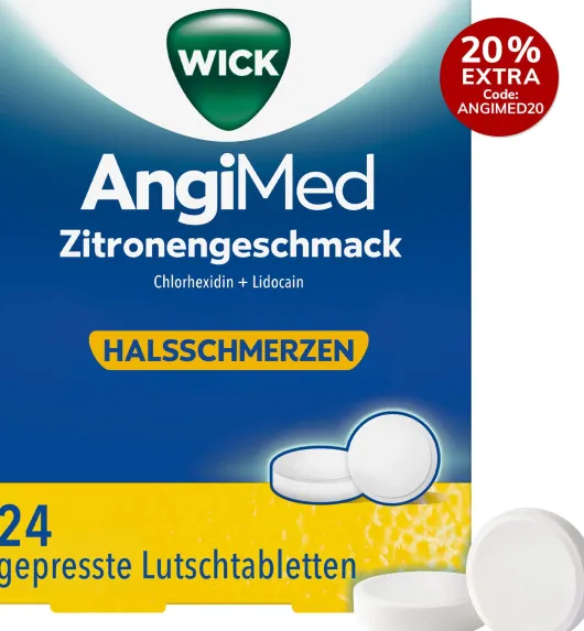 WICK AngiMed Zitronengeschmack 24 Lutschtabletten