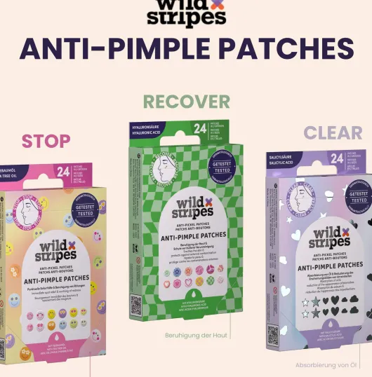 Wild Stripes Anti-Pickel Patches Holo Clear 24 Stück