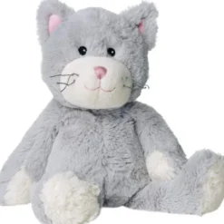 Wärme Stofftier Katze Grau