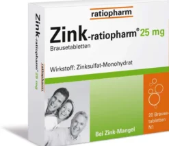 Zink-ratiopharm 25 mg 20 Brausetabletten