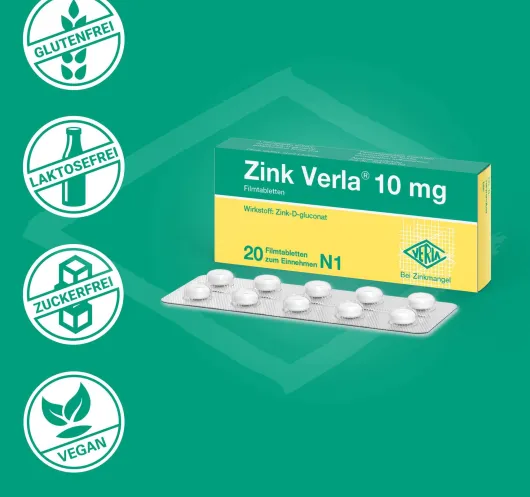 Zink Verla 10 mg 20 Filmtabletten