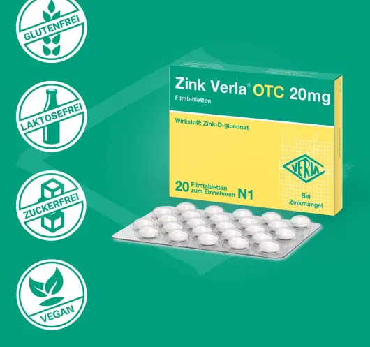 Zink Verla Otc 20 mg 20 Filmtabletten